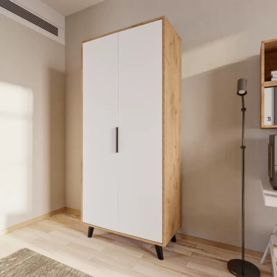 Schlafzimmer Kleiderschrank Modern Design Weiß Braun Zweifarbig Luxus