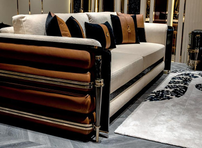 Sofa 3 Sitzer Luxus Wohnzimmer Design Polster Moderne Stoff Möbel Jugendliche