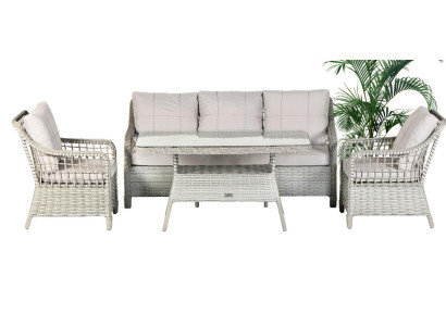 4tlg SetGarten Eleganz Sofa Sessel Couchtisch Vielseitigkeit Pflegeleichtigkeit