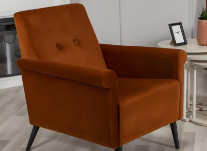 Stoffsessel Sessel Einsitzer Sitzer Polstersessel Orange Ohrensessel