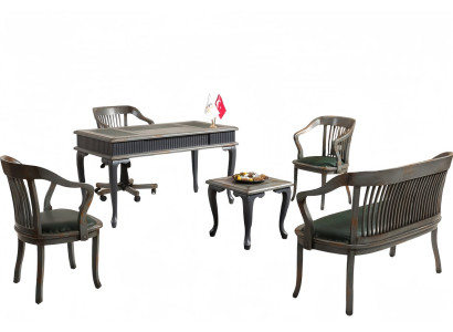 Büromöbel Arbeitszimmer Set Sessel Sofa Couchtisch Schreibtisch Modern Lux 6tlg