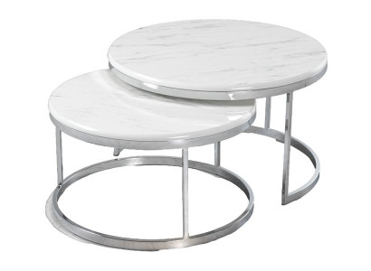 Couchtisch Luxus Weiß Design Metall Elegantes Möbel Wohnzimmer Couchtische