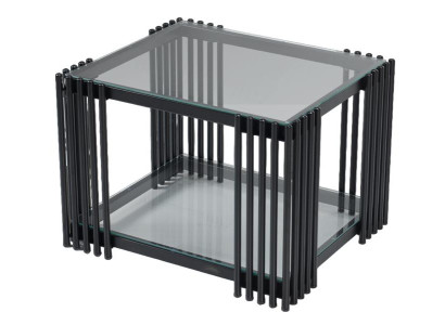 Couchtisch Schwarz Luxus Design Metall Rechteckig Möbel Wohnzimmer Couchtische