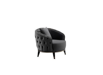 Wohnzimmer Sessel 1 Sitzer Moderne Design Chesterfield Möbel Schwarz Luxus