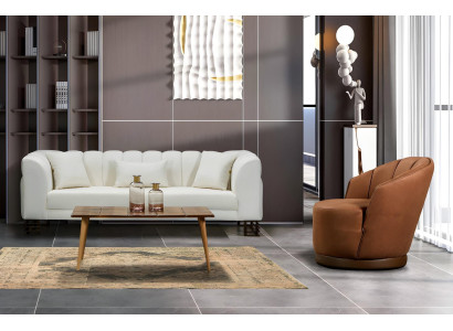 Designer Sitzmöbel 3 Sitzer Sofa Sessel Stoff Kunstleder Couchgarnitur
