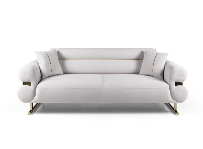 Luxus Weiß Möbel Dreisitzer Sofa Wohnzimmer Couch Stoffsofa Polstersofa Modern