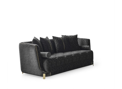 Polstersofa Dreisitzgarnitur Dreisitzer 3er-Sofa Dreisitzcouch Sofa Schwarz