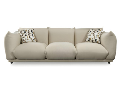 Design Sofa Couch Garnitur Sitzgruppe Kombination Polster Beige Blau Set 3+1