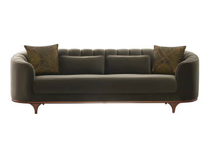 Textil Sofa 3 Sitzer Sofas Grün 240cm Polster Garnitur Moderne Couchen