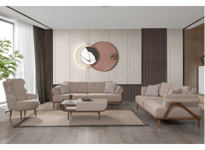 Polstergruppe  Lounge Garnitur Couch Set Sofa Gruppe Sitzgarnitur 3+3+1