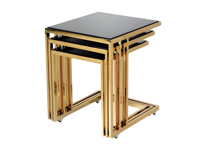 Schwarzer Beistelltisch aus Edelstahl modern und elegant