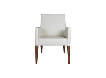 Weißer Polstersessel Designer Holzrahmen Wohnzimmer Einzelsessel