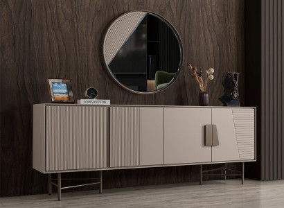 Stilvolle Konsole Designer Spiegel Luxuriöse Holz Möbel 2tlg