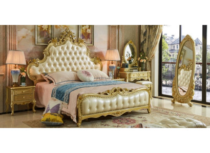 Schlafzimmer Set Bett klassischen Design 2x Nachttische Komplett Schminktisch