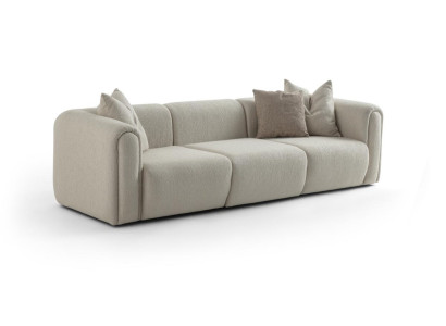 Wohnzimmer Beiger Viersitzer Luxuriöse Polstercouchen Holzgestell