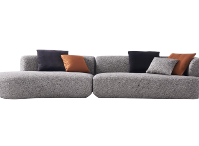 Weiches komprimierbares graues Stoffsofa bequemes Sofa für das Wohnzimmer