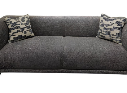 Stilvolles graues 3-Sitzer Sofa mit schwarzem Karosserie und Polsterung