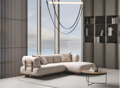 Weiches, bequemes Ecksofa in L-Form Moderner Stil In Weiß