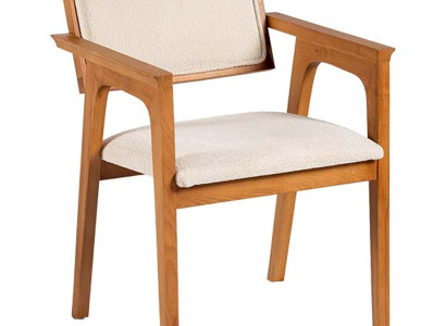Stuhl aus Holz mit Polsterung und Armlehnen für modernen Komfort