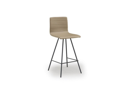 Stilvoller Beiger Barhocker Designer Kunstleder Edler Loungehocker