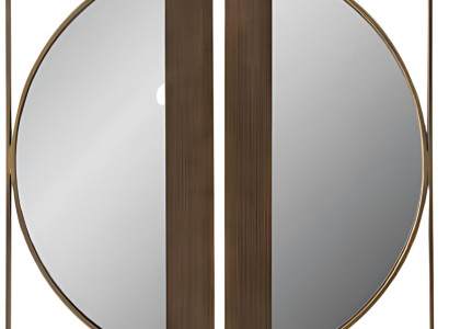 Stilvoller Runder Wandspiegel Designer Metalleinsätze Moderner Stil