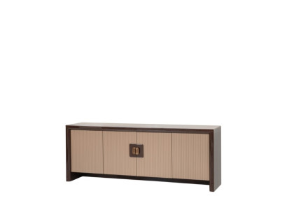Stilvolles Braun-Beiges Sideboard Designer Wohnzimmer Holz Anrichte