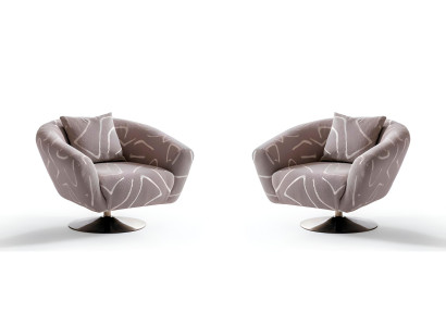 Grauer Stoffsessel Weicher Sessel Sesselgarnitur Wohnzimmermöbel Designermöbel