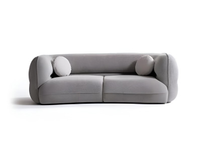 Graues 3-Sitzer-Sofa Weiches Stoffsofa Designermöbel Wohnzimmermöbel