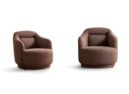 Braunes Sessel-Set Weiche Stoffsessel Designersessel Wohnzimmermöbel