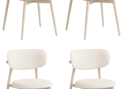 Stilvoller Weißer Stuhl-Set Exklusive Esszimmerstühle Textilstühle