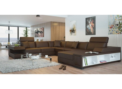 Ecksofa U Form Sofa Couch Polster Ecksofa Wohnlandschaft Ledersofa Badra 